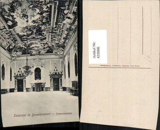 435000,Kremsmünster Benediktinerstift Kaisersaal Innenansicht
