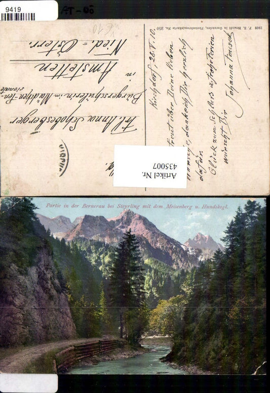 435007,Partie in d. Bernerau b.Steyrling m. Meisenberg Bergkulisse pub F. E. Brandt 250
