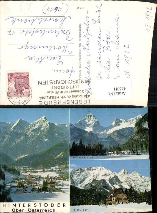 435011,Hinterstoder Totale Dietl-Gut Bergkulisse Winterbilder Mehrbildkarte