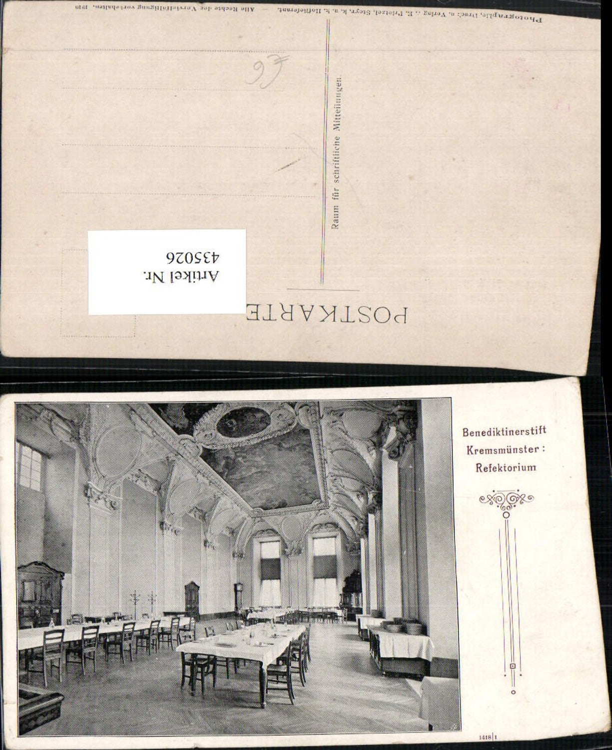 435026,Kremsmünster Benediktinerstift Refektorium Innenansicht