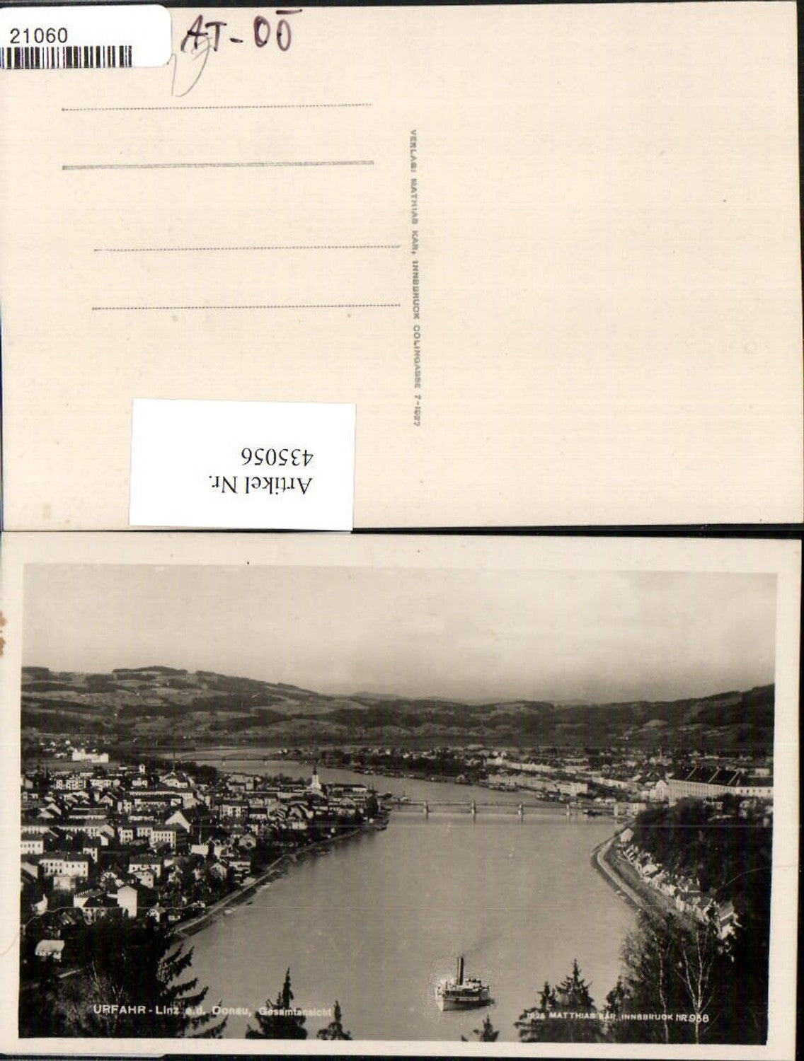 435056,Linz an d. Donau Urfahr Totale Fluss Dampfer