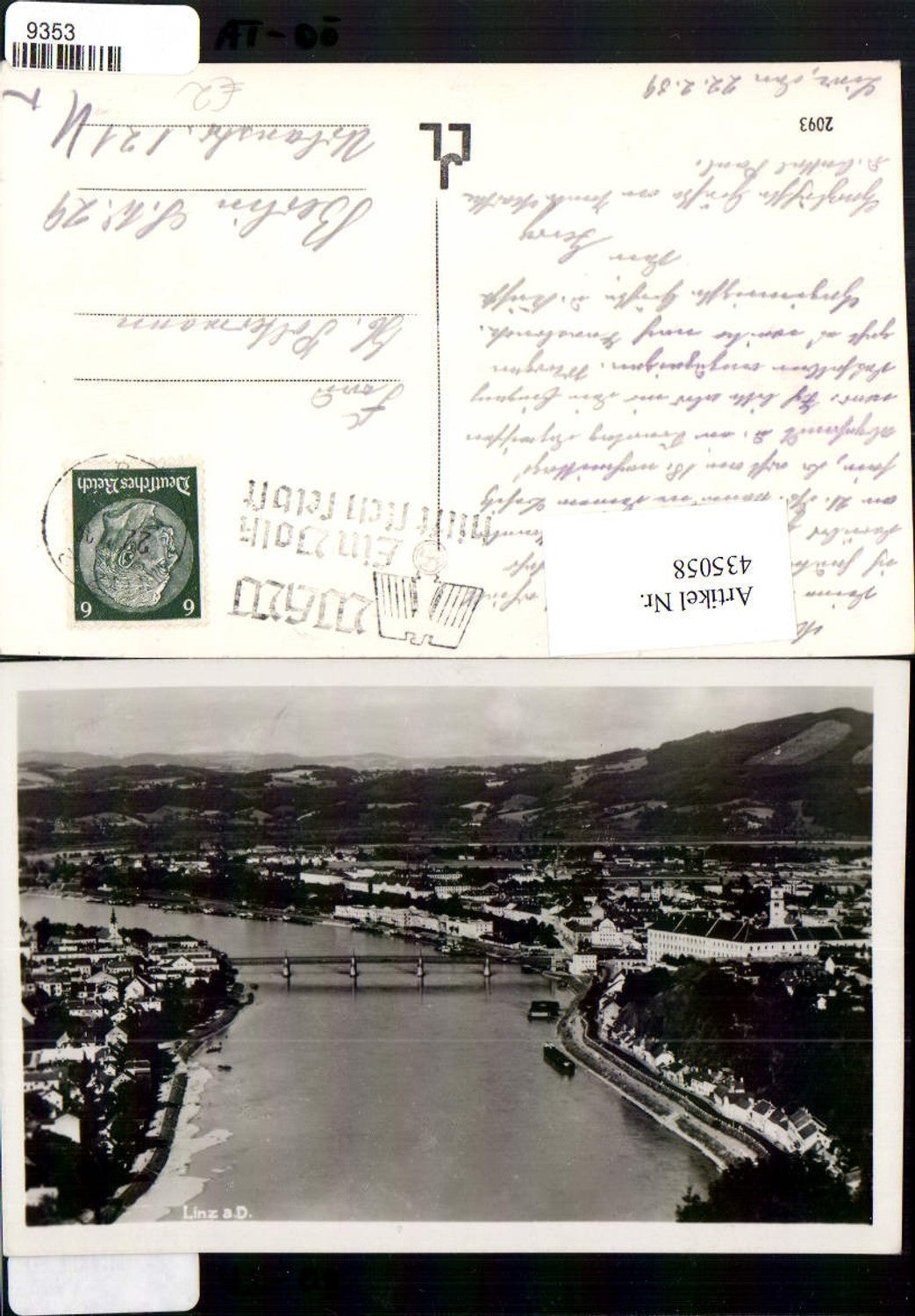 435058,Linz an d. Donau Totale Fluss Brücke