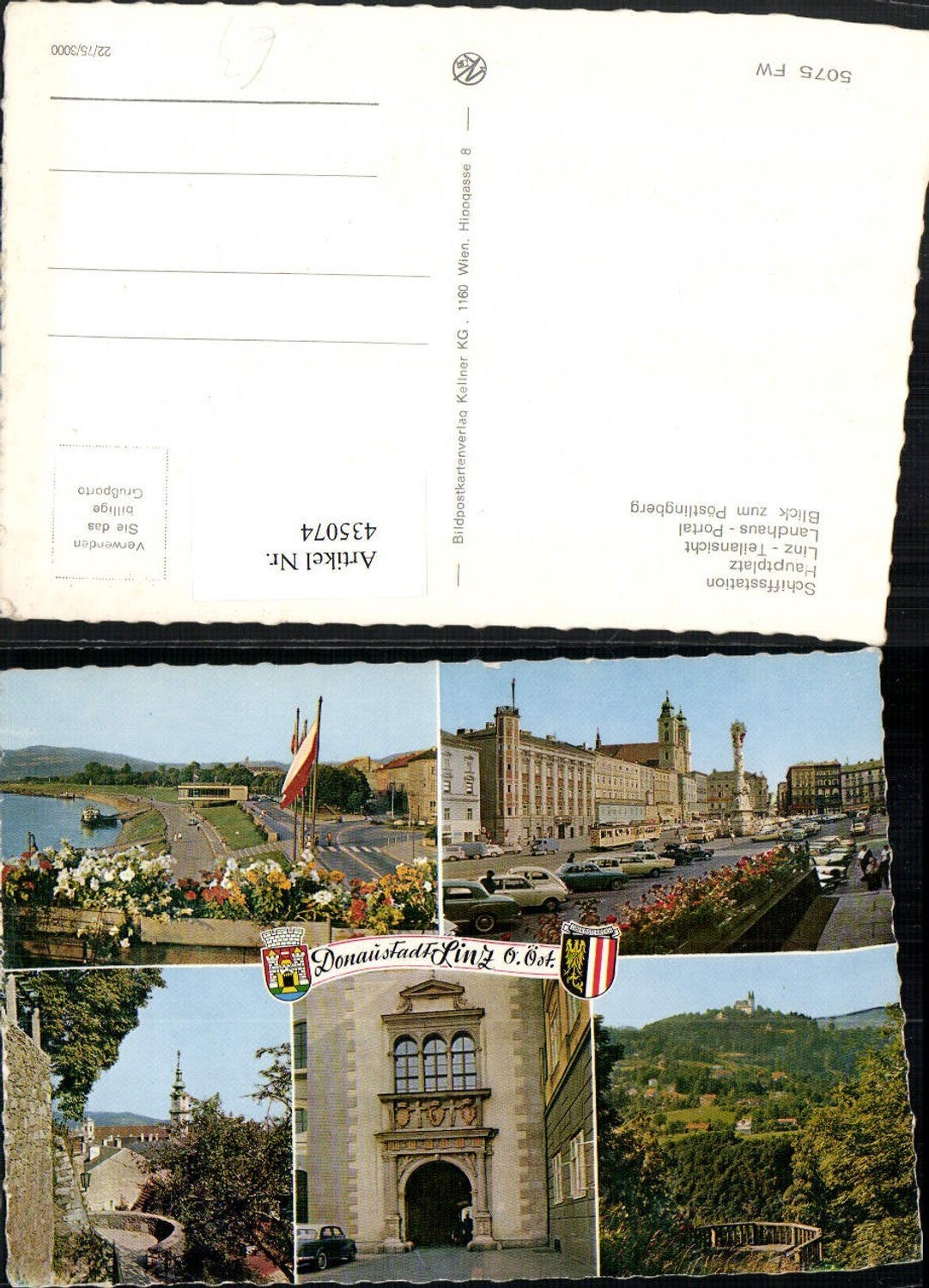 435074,Linz an d. Donau Schiffstation Hauptplatz Landhaus Mehrbildkarte