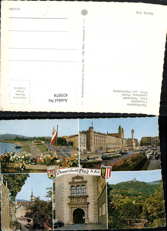 435074,Linz an d. Donau Schiffstation Hauptplatz Landhaus Mehrbildkarte