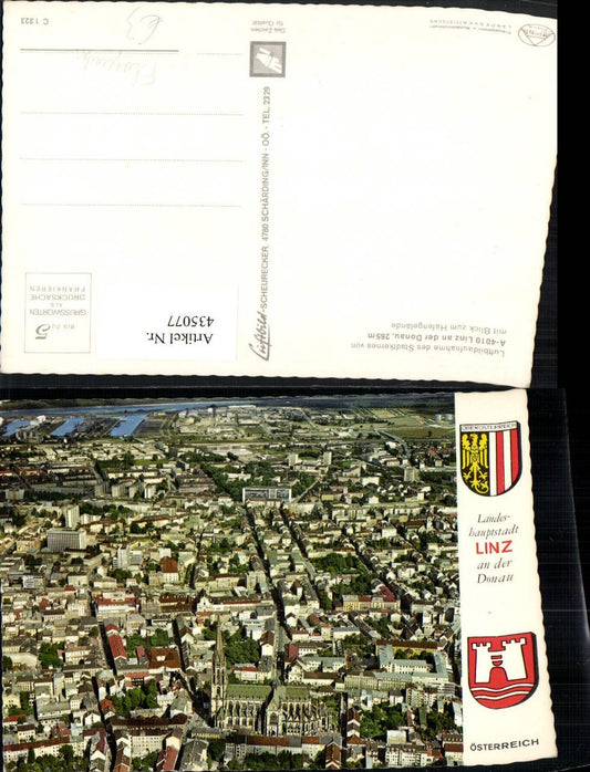 435077,Linz an d. Donau Totale Fliegeraufnahme