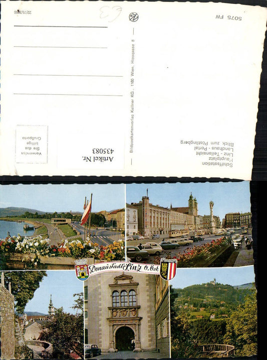 435083,Linz an d. Donau Schiffstation Hauptplatz Landhaus Pöstlingberg Mehrbildkarte