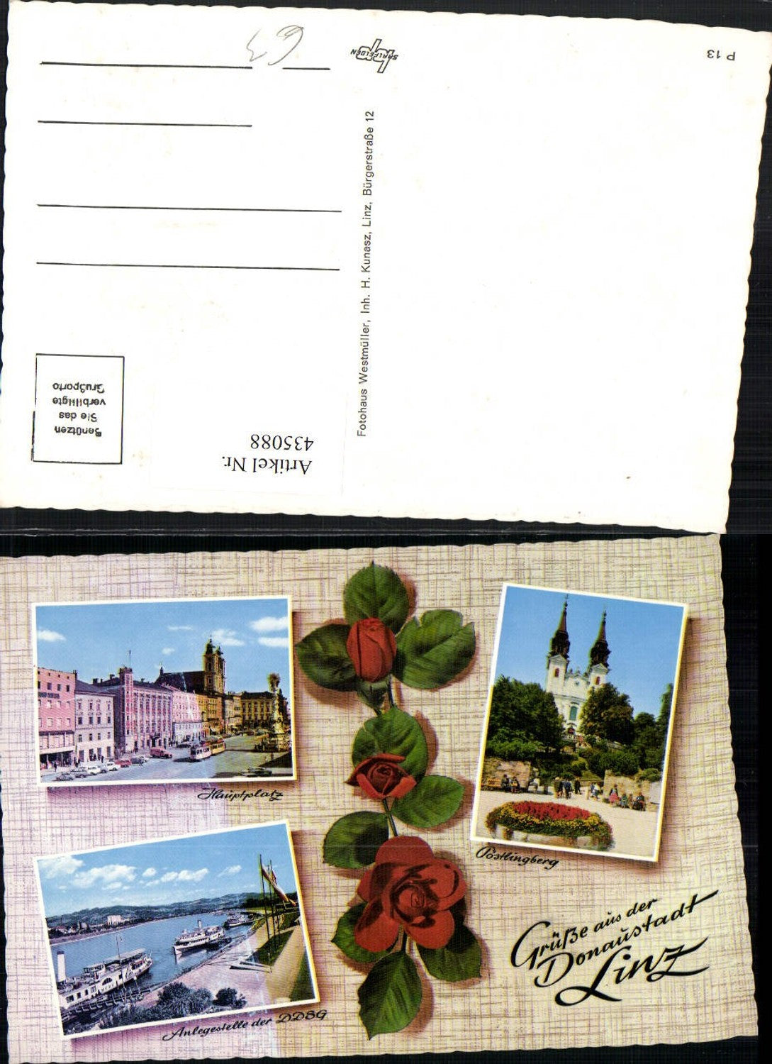 435088,Linz an d. Donau Hauptplatz Pöstlingberg Anlegestelle Mehrbildkarte