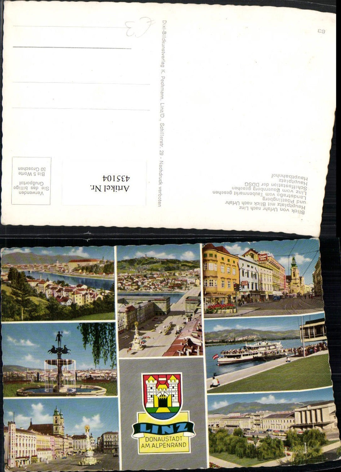 435104,Linz an d. Donau Totale Straßenansicht Hauptplatz Bahnhof Mehrbildkarte