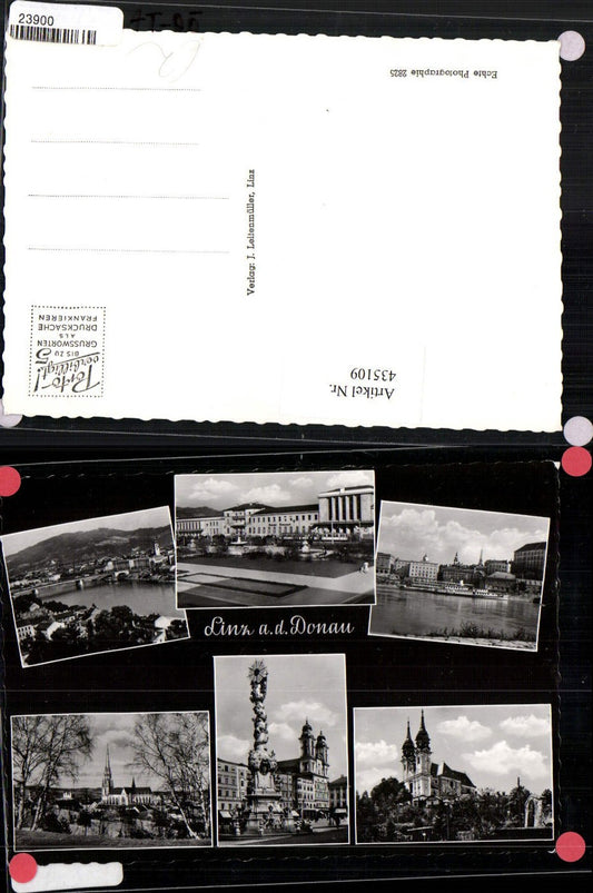 435109,Linz an d. Donau Teilansicht Bahnhof Dreifaltigkeitssäule Kirche Mehrbildkarte