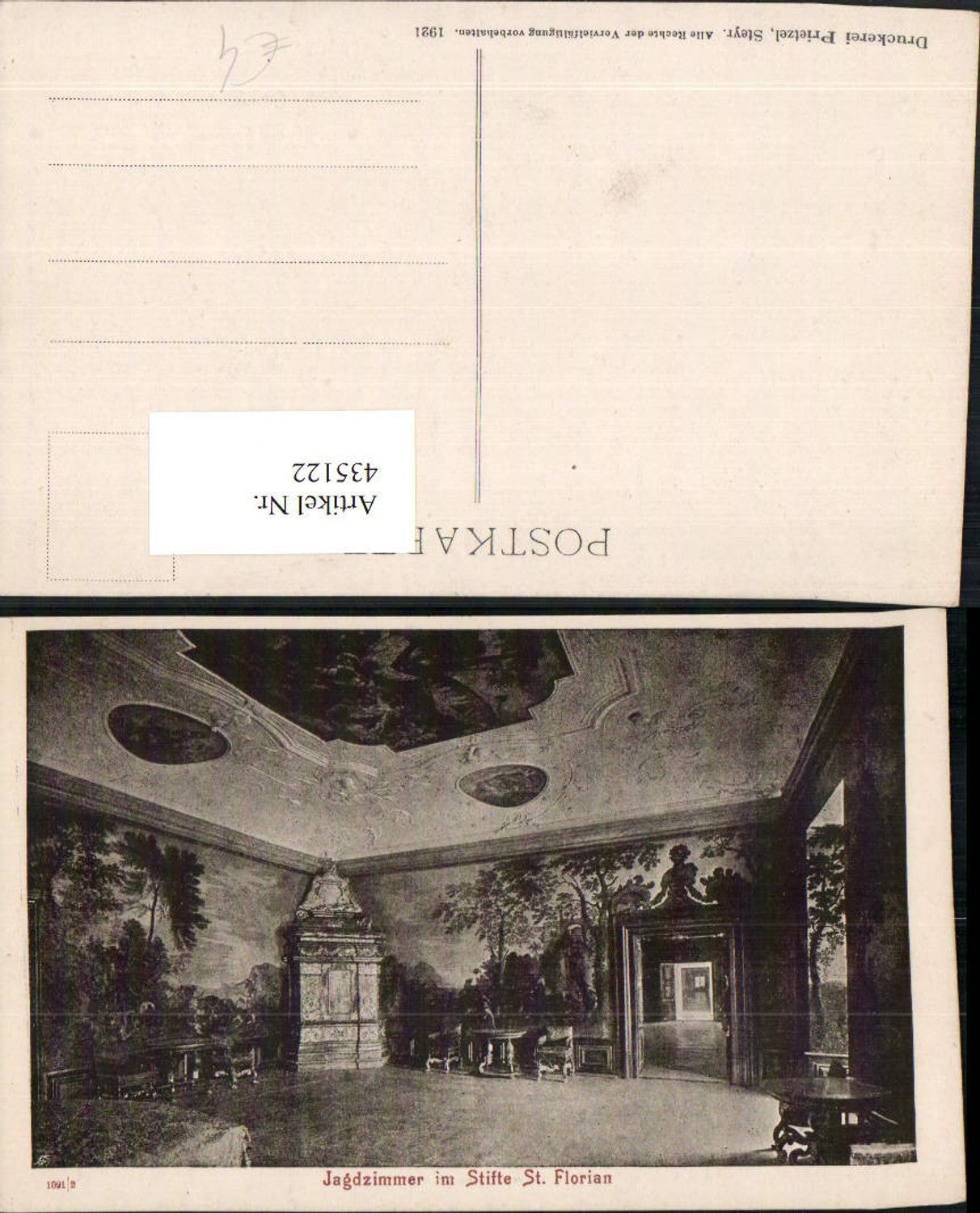 435122,Stift St. Florian Jagdzimmer Innenansicht