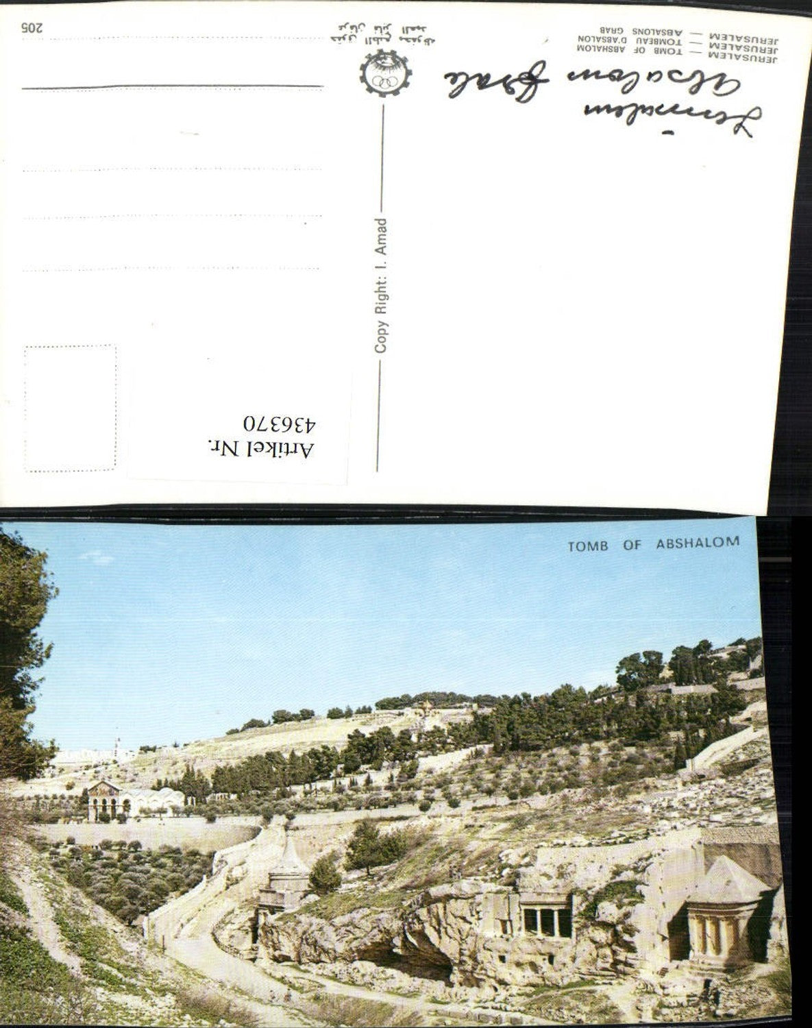 436370,Israel Jerusalem Tomb of Abshalom Grab