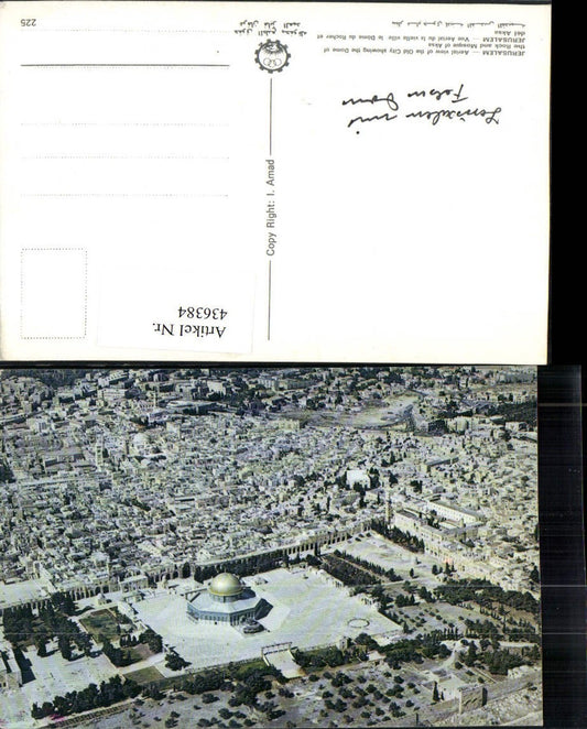436384,Israel Jerusalem Aerial view of the City with Dome of the Rock Totale