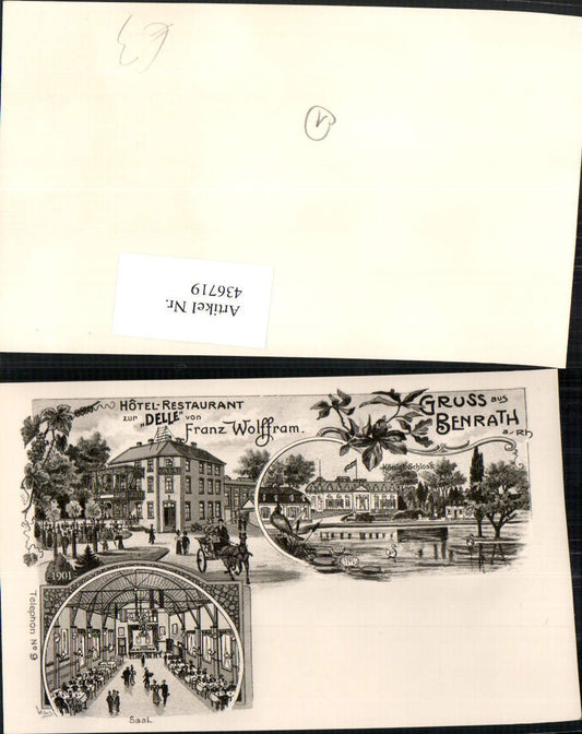 436719,REPRO Düsseldorf Benrath Hotel Restaurant zur Delle Schloss Saal Mehrbildkarte