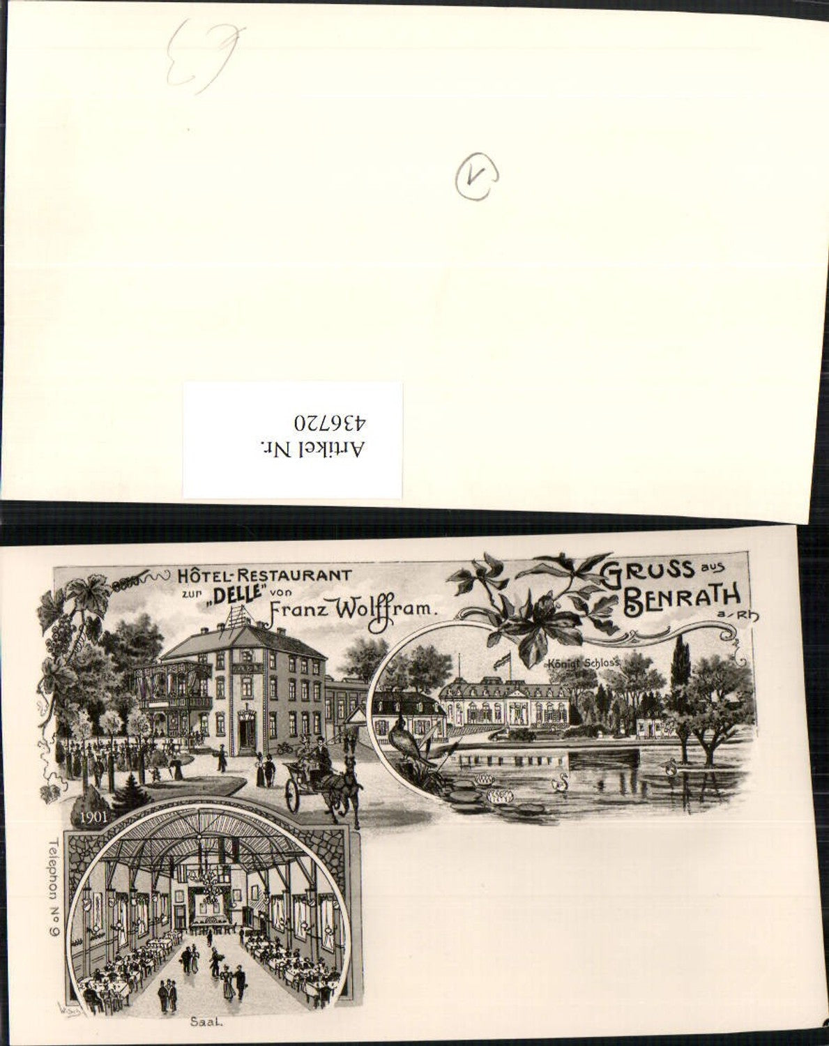 436720,REPRO Düsseldorf Benrath Hotel Restaurant zur Delle Schloss Saal Mehrbildkarte