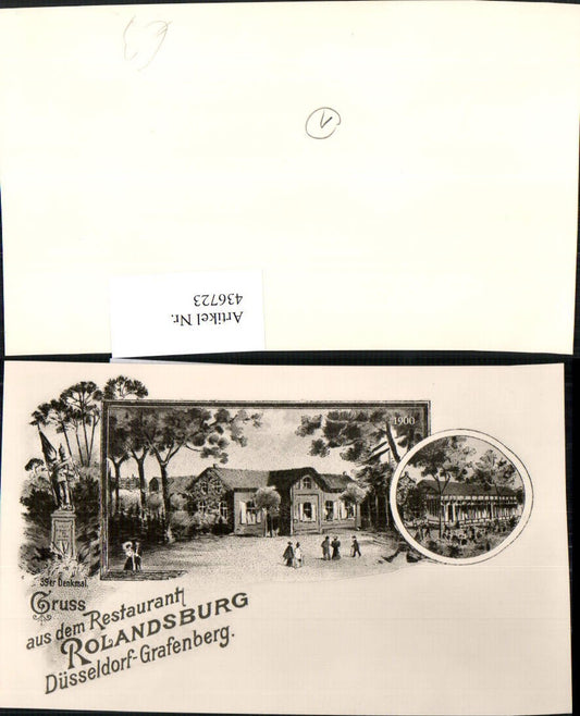 436723,REPRO Düsseldorf Grafenberg Restaurant Rolandsburg Denkmal Mehrbildkarte