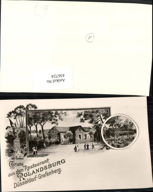 436724,REPRO Düsseldorf Grafenberg Restaurant Rolandsburg Denkmal Mehrbildkarte