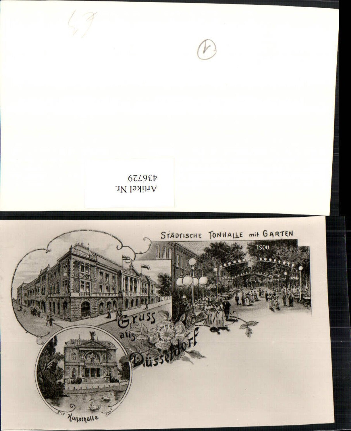 436729,REPRO Düsseldorf Tonhalle m. Garten Kunsthalle Mehrbildkarte