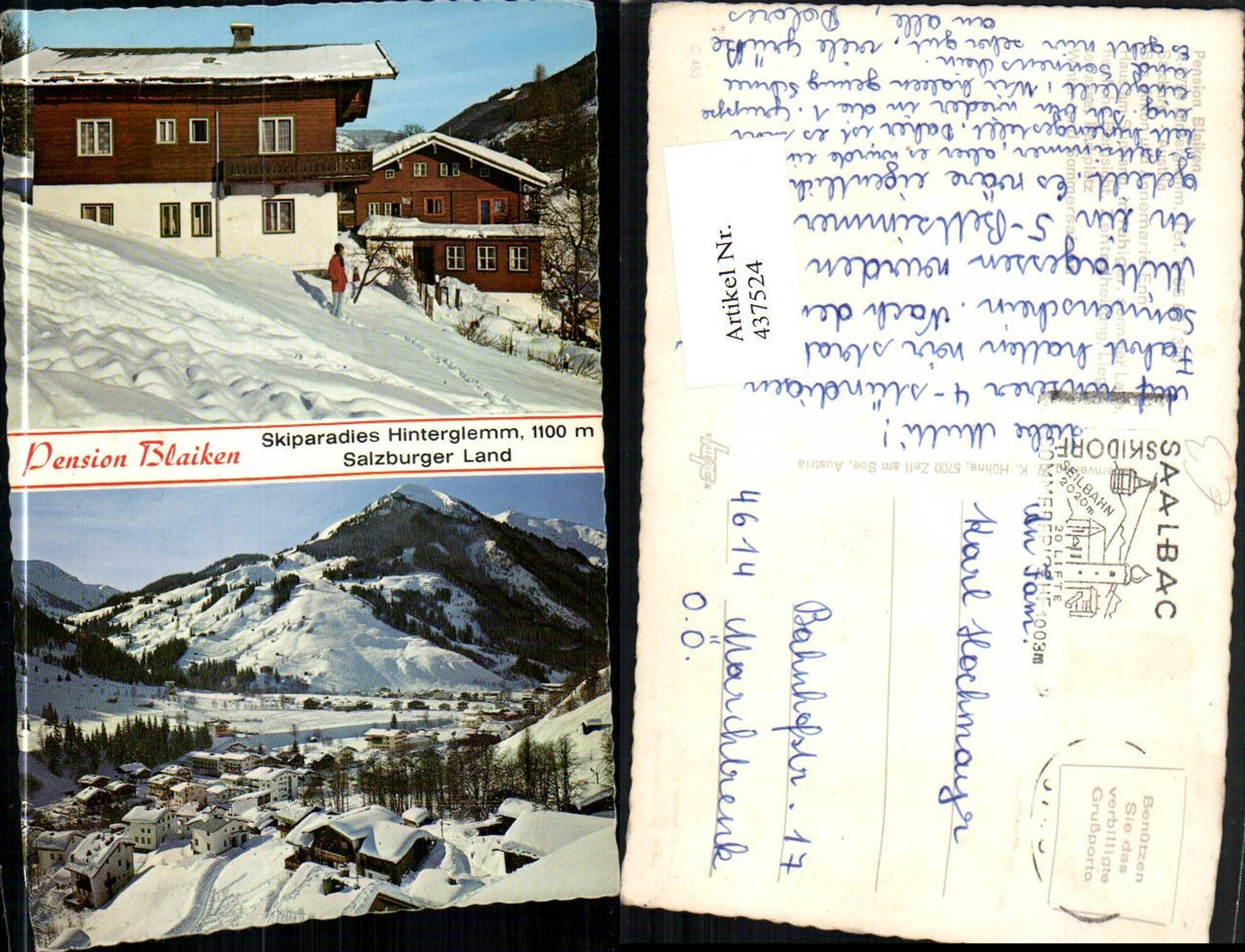 437524,Hinterglemm Totale Pension Blaiken Winterbilder Mehrbildkarte