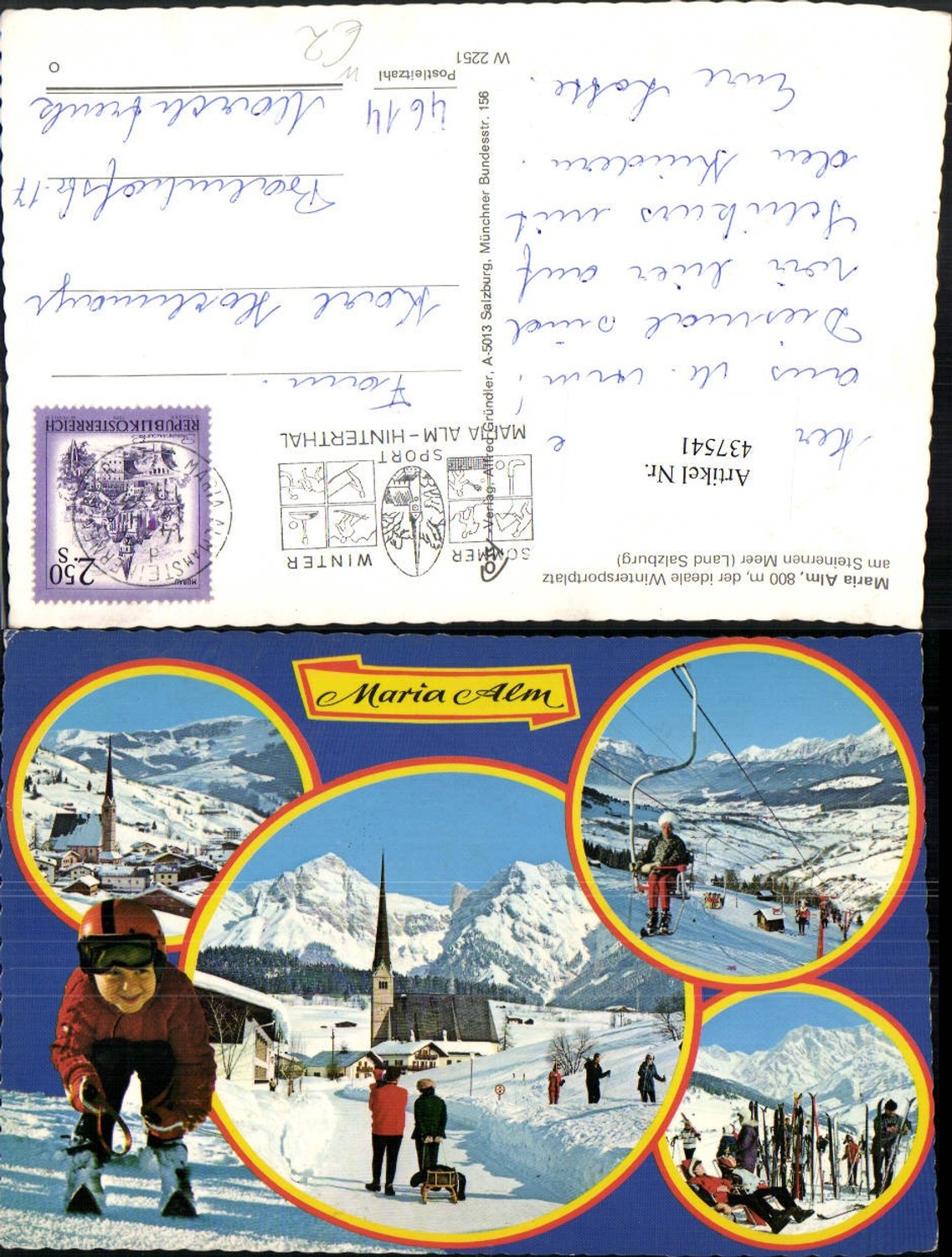 437541,Maria Alm am Steinernen Meer Totale Sessellift Rodel Mehrbildkarte