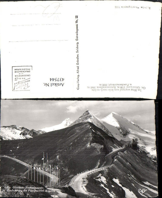 437544,Großglockner Hochalpenstraße Fuschertörl b. Rauris Bergkulisse pub Cosy