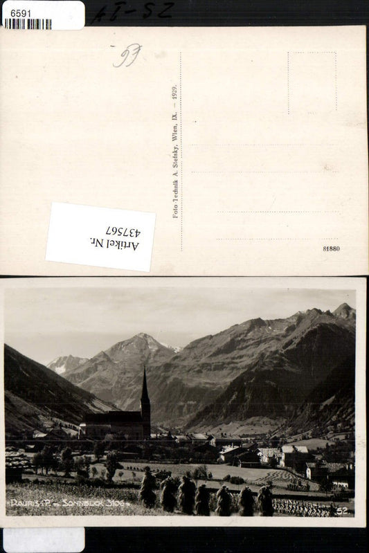 437567,Rauris Totale Kirche m. Sonnblick Bergkulisse