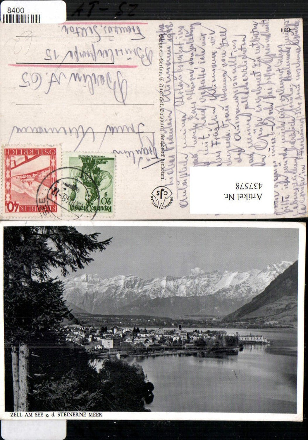 437578,Zell am See Totale geg. Steinerne Meer Bergkulisse