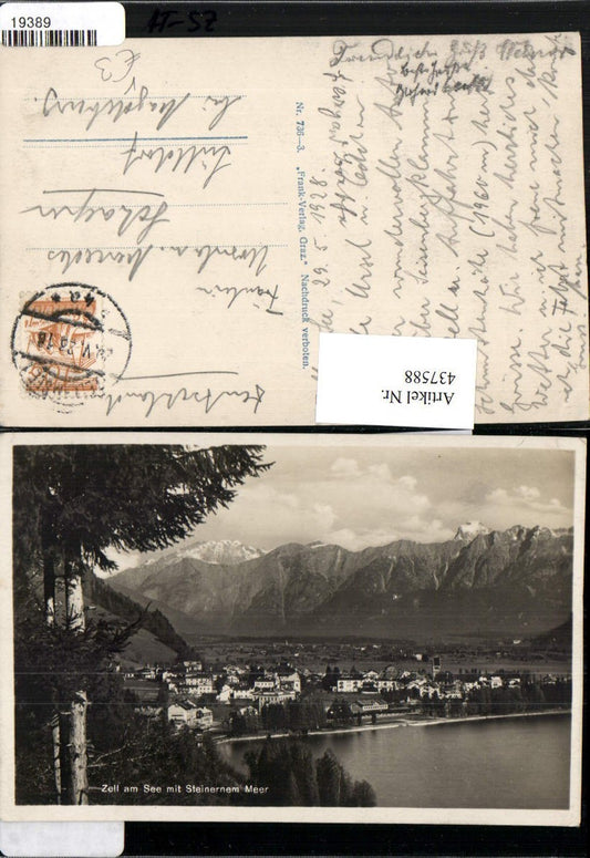 437588,Zell am See Totale m. Steinernem Meer Bergkulisse pub Franz-Verlag Graz 736/3