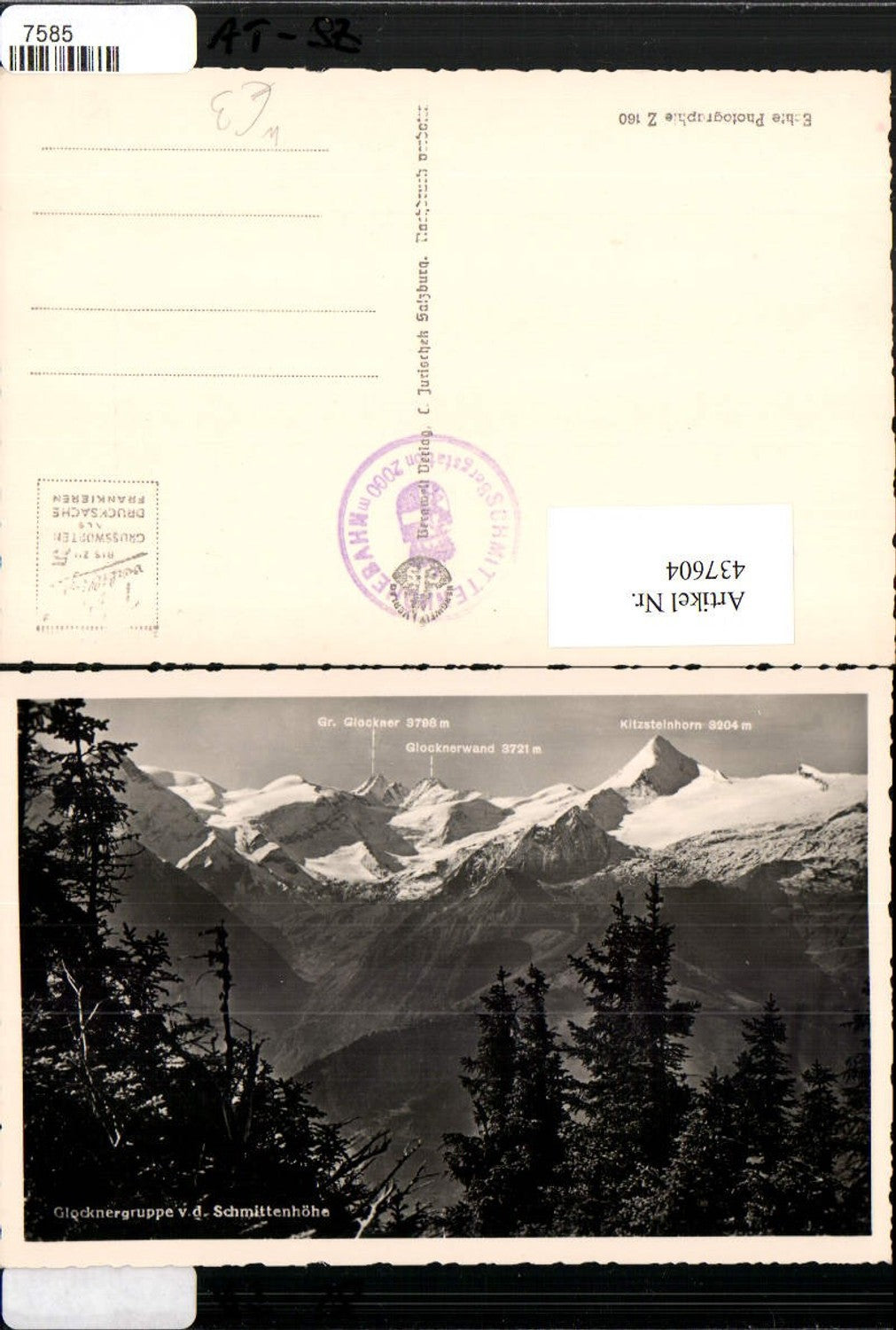 437604,Glocknergruppe von d. Schmittenhöhe b. Zell am See Bergkulisse