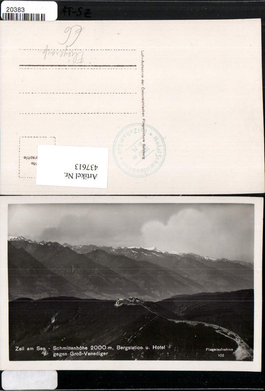 437613,Zell am See Schmittenhöhe Bergstation u. Hotel Bergkulisse Fliegeraufnahme 102
