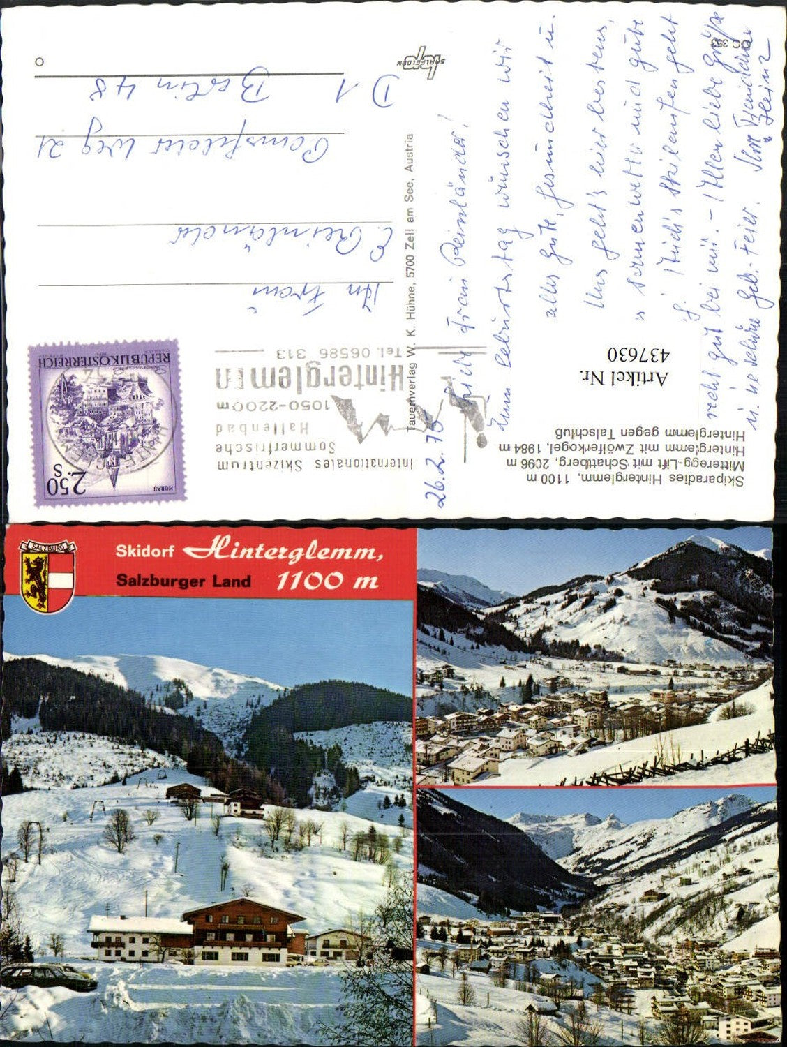 437630,Hinterglemm Totale Mitteregg-Lift Winterbilder Mehrbildkarte
