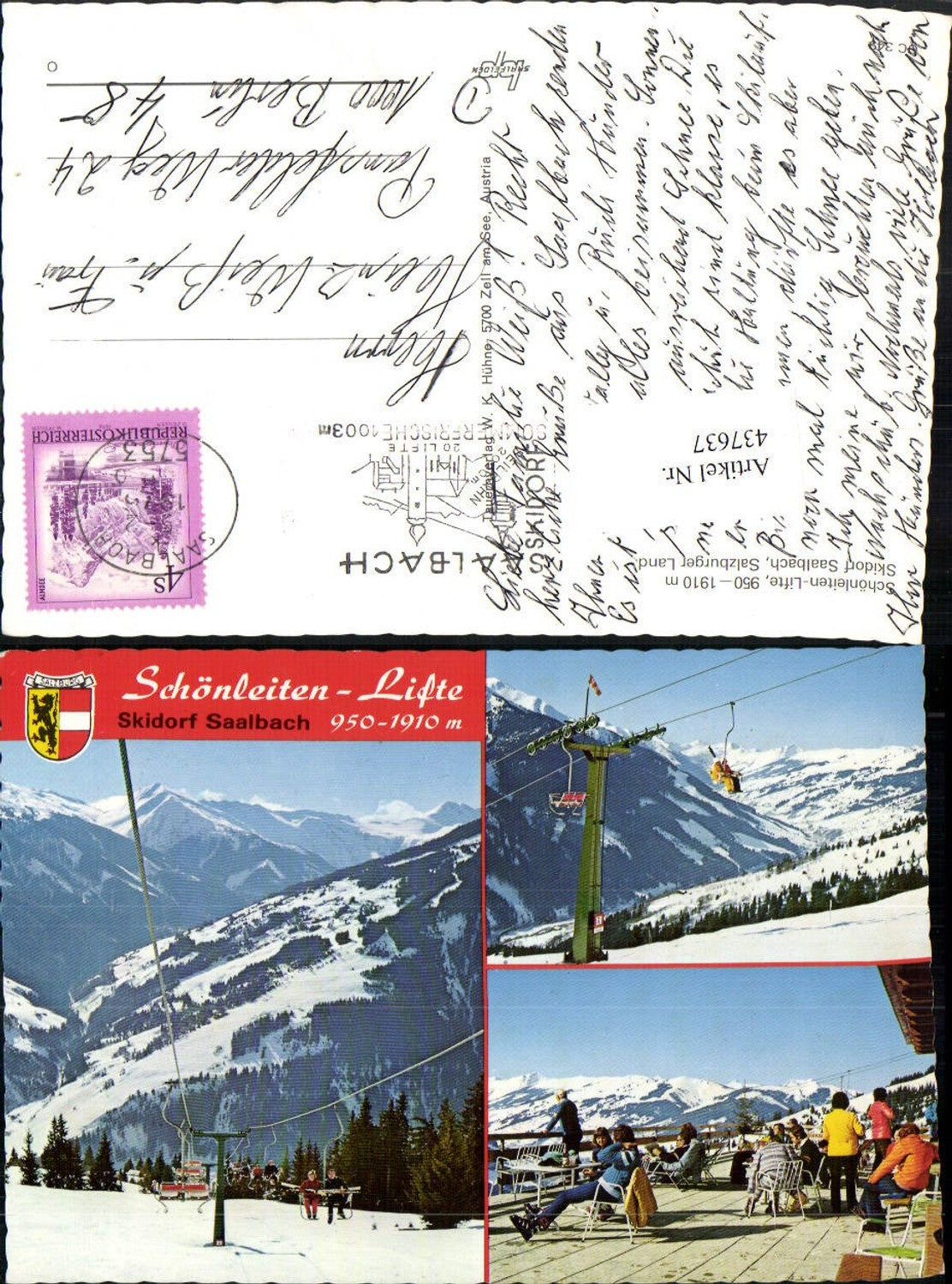 437637,Saalbach Schönleiten-Lifte Sessellift Terrasse Mehrbildkarte