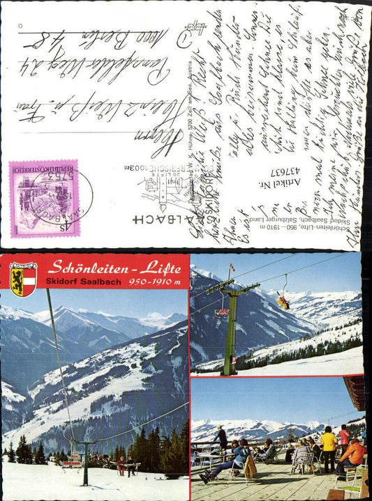 437637,Saalbach Schönleiten-Lifte Sessellift Terrasse Mehrbildkarte