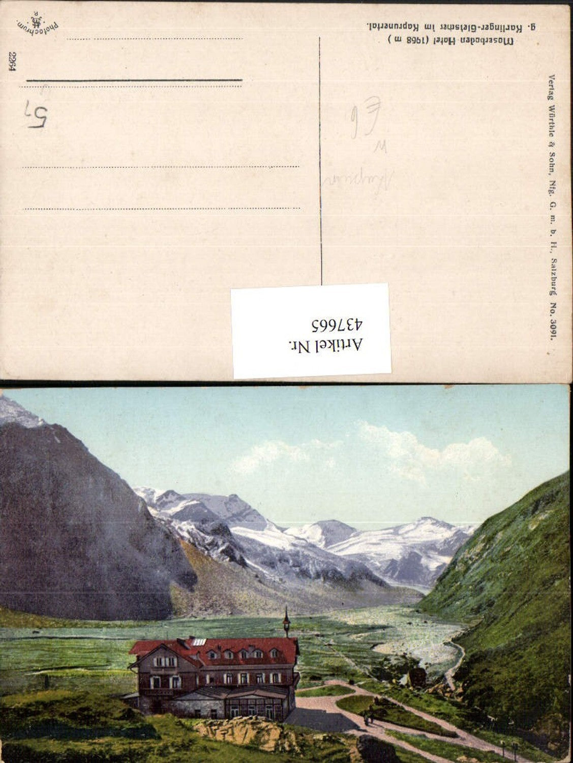 437665,Moserboden Hotel b. Kaprun geg. Karlinger-Gletscher Bergkulisse