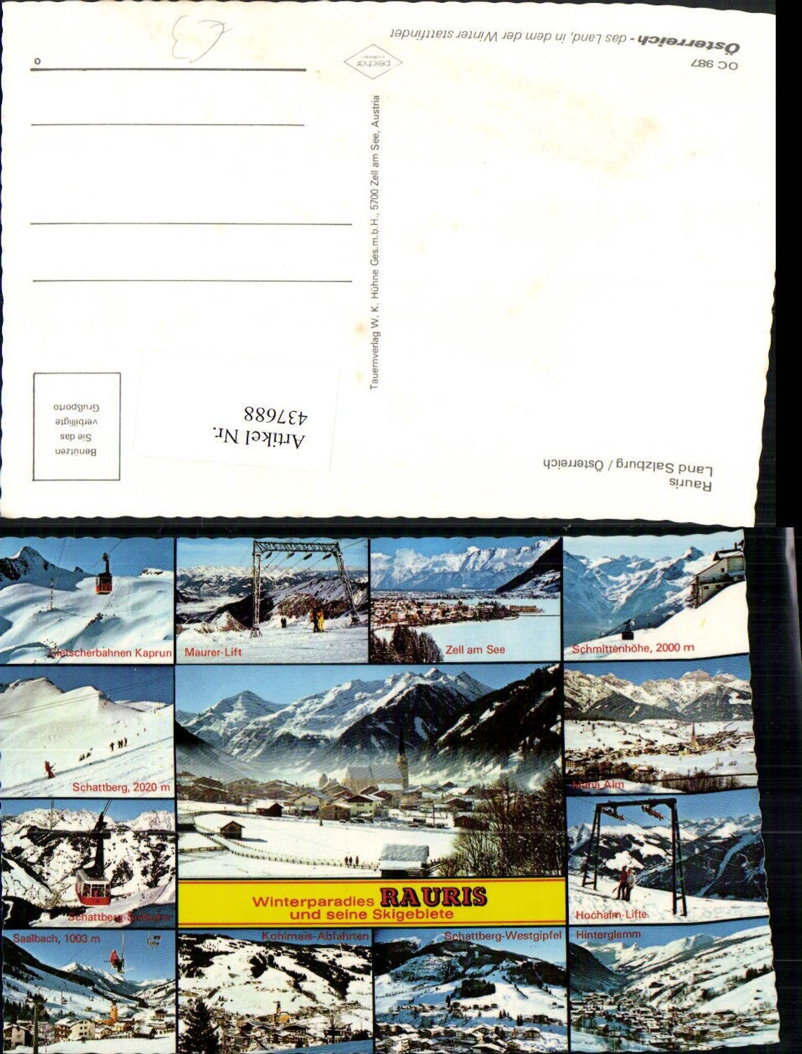 437688,Rauris Totale Seilbahn Skilift Winterbilder Mehrbildkarte