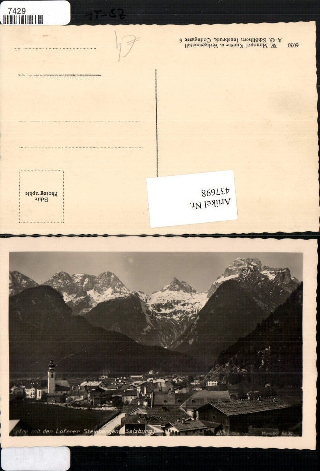 437698,Lofer Totale m. Loferer Steinbergen Bergkulisse