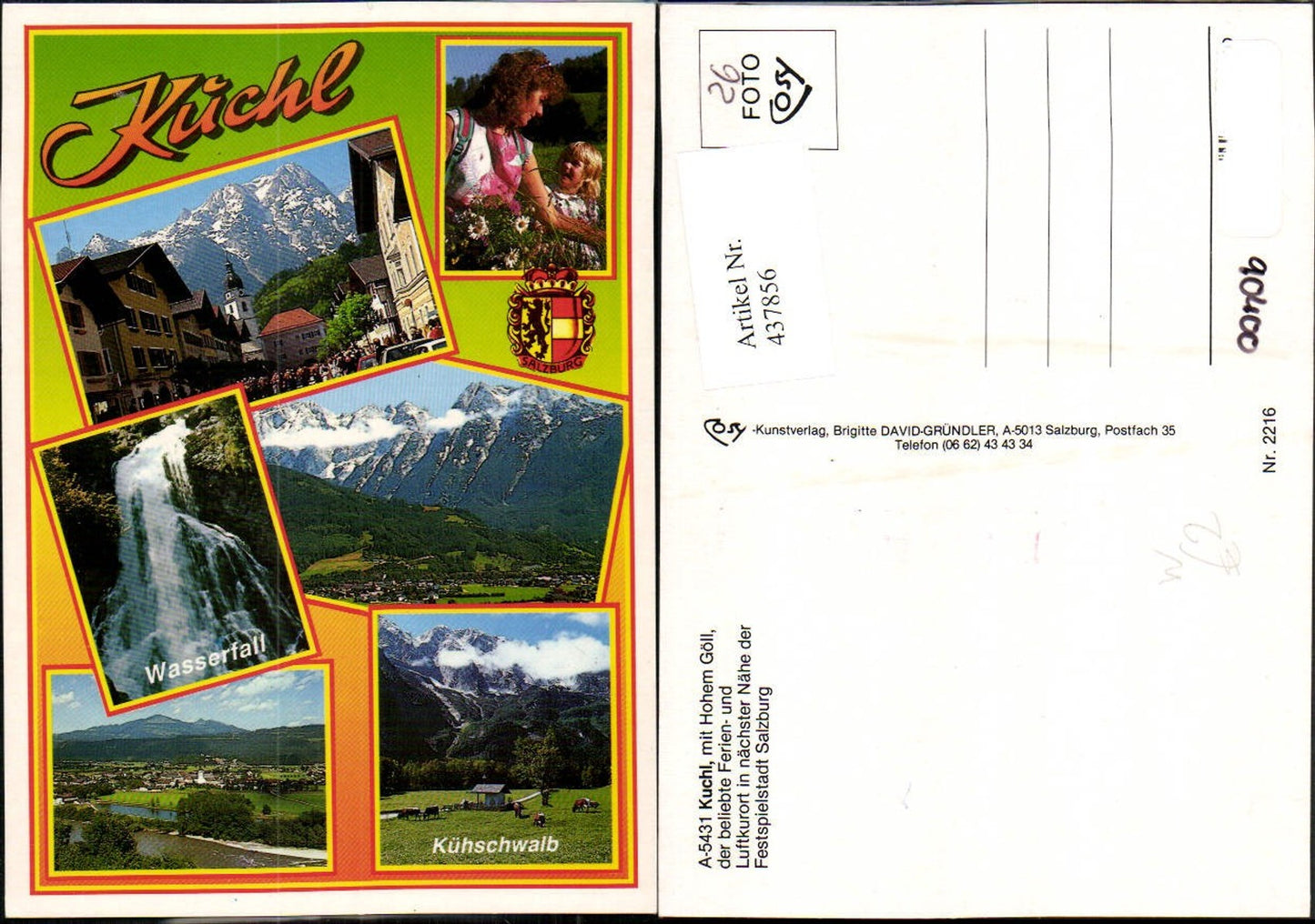 437856,Kuchl Totale Kühschwalb Wasserfall Mehrbildkarte
