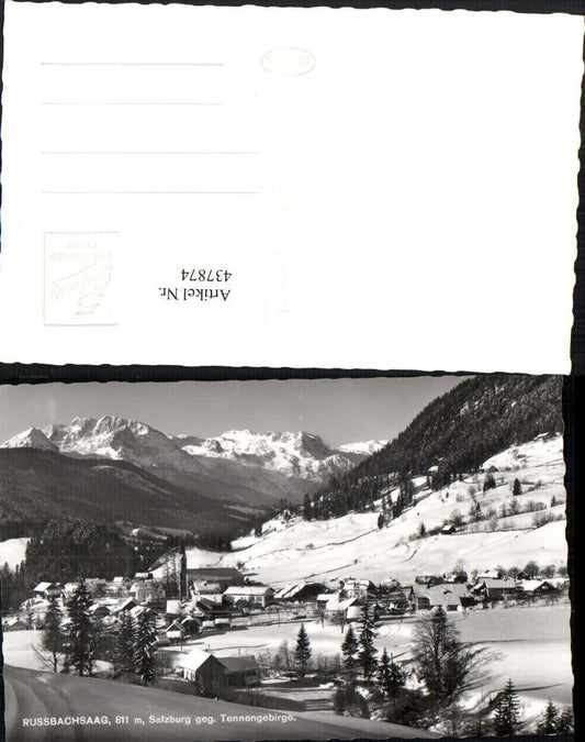 437874,Russbachsaag b. Rußbach Totale geg. Tennengebirge Bergkulisse Winterbild