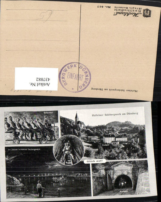 437882,Hallein Salzbergwerk Dürrnberg Salzsee Steollenfahrt Rutsche Mehrbildkarte