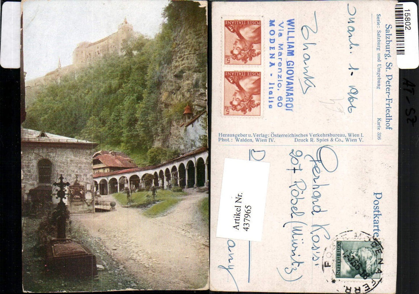437965,Salzburg St. Peter Friedhof m. Festung