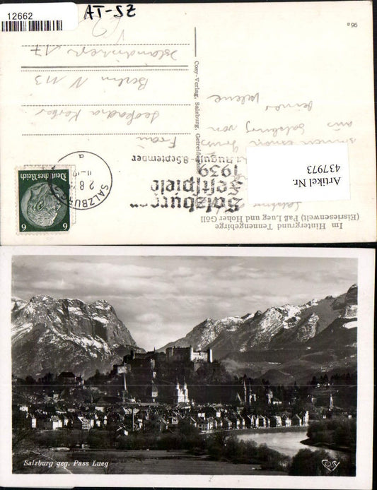 437973,Salzburg Totale m. Festung geg. Pass Lueg Bergkulisse pub Cosy