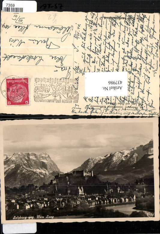 437986,Salzburg Totale m. Festung geg. Pass Lueg Bergkulisse pub Cosy