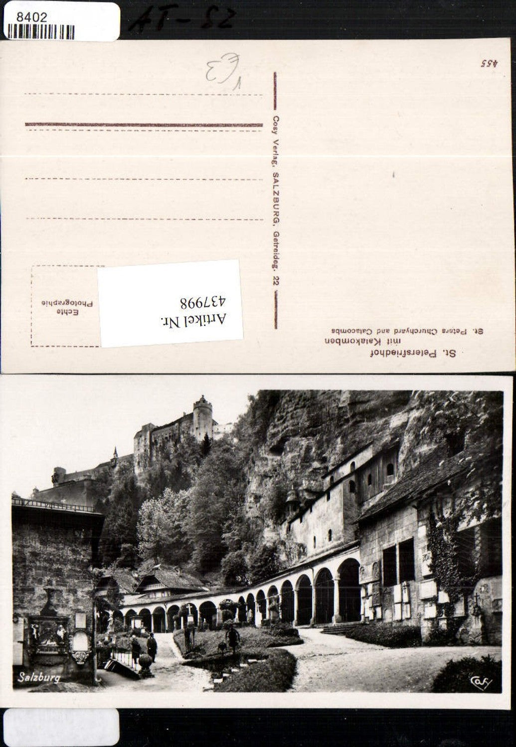 437998,Salzburg St. Peter Friedhof m. Katakomben Festung pub Cosy