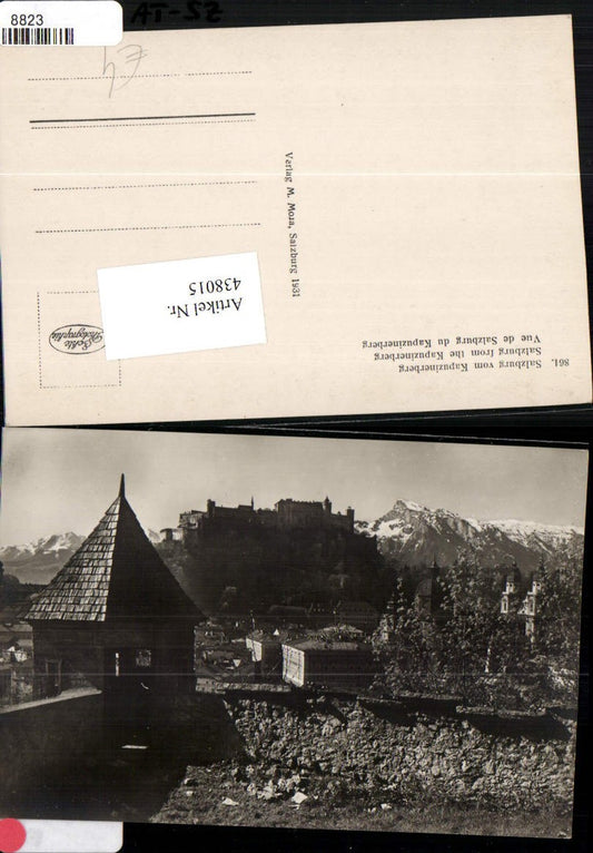438015,Salzburg Teilansicht m. Festung vom Kapuzinerberg Turm Bergkulisse