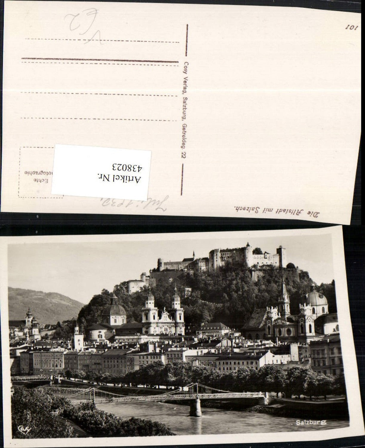 438023,Salzburg Teilansicht m. Festung Brücke pub Cosy