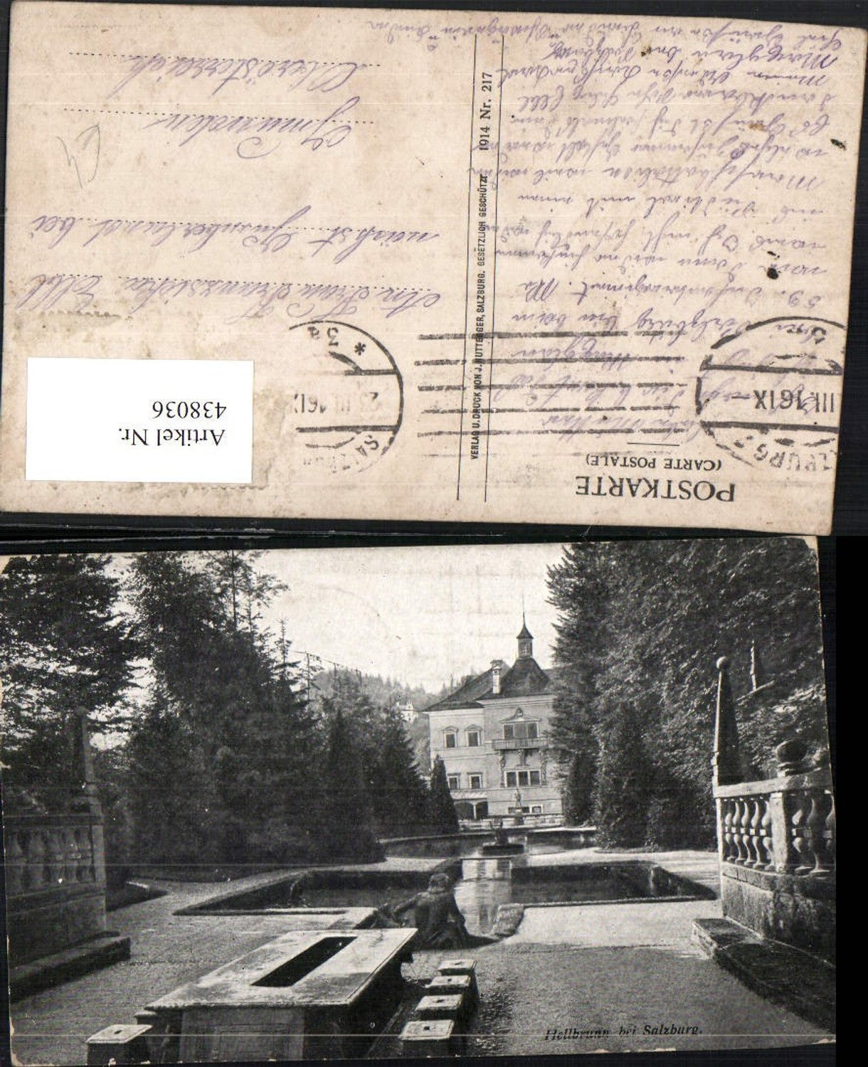 438036,Salzburg Schloss Hellbrunn Wasserbecken