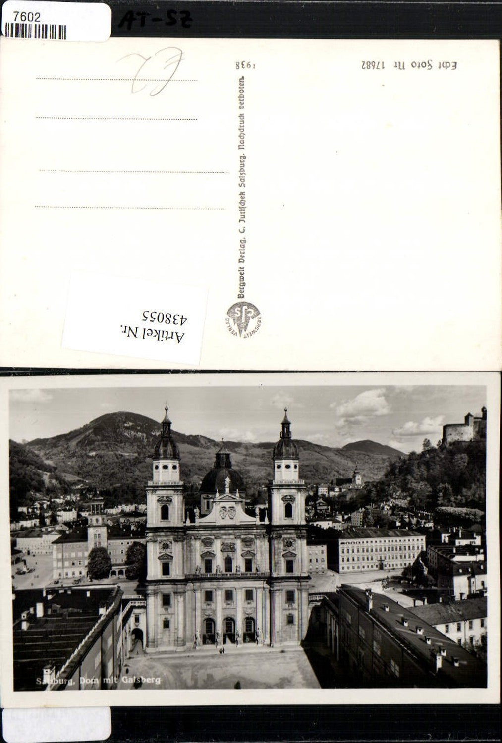 438055,Salzburg Teilansicht Dom Kirche m. Gaisberg