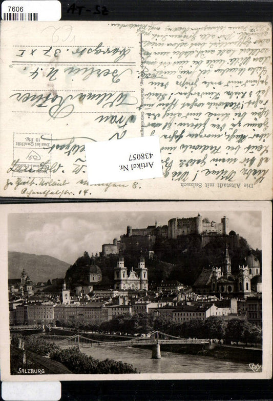 438057,Salzburg Teilansicht m. Festung Brücke pub Cosy