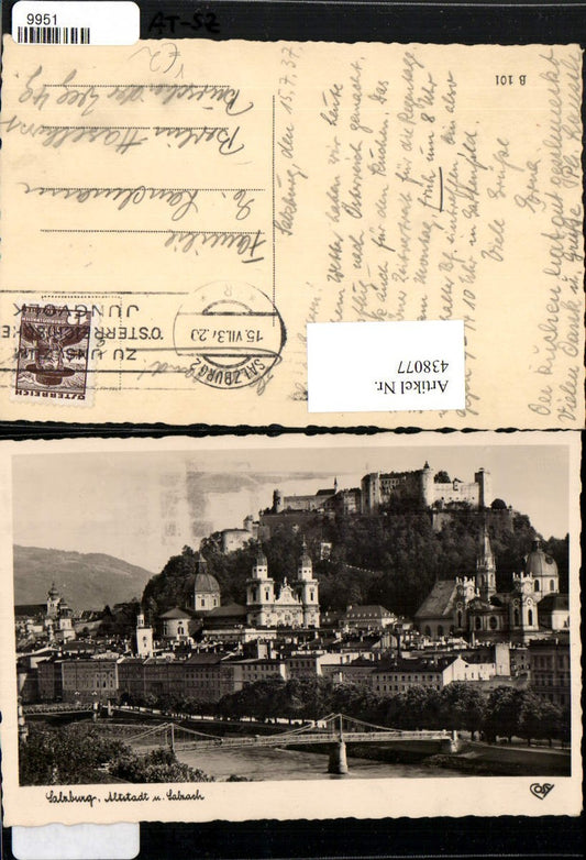438077,Salzburg Teilansicht m. Festung Brücke pub Cosy