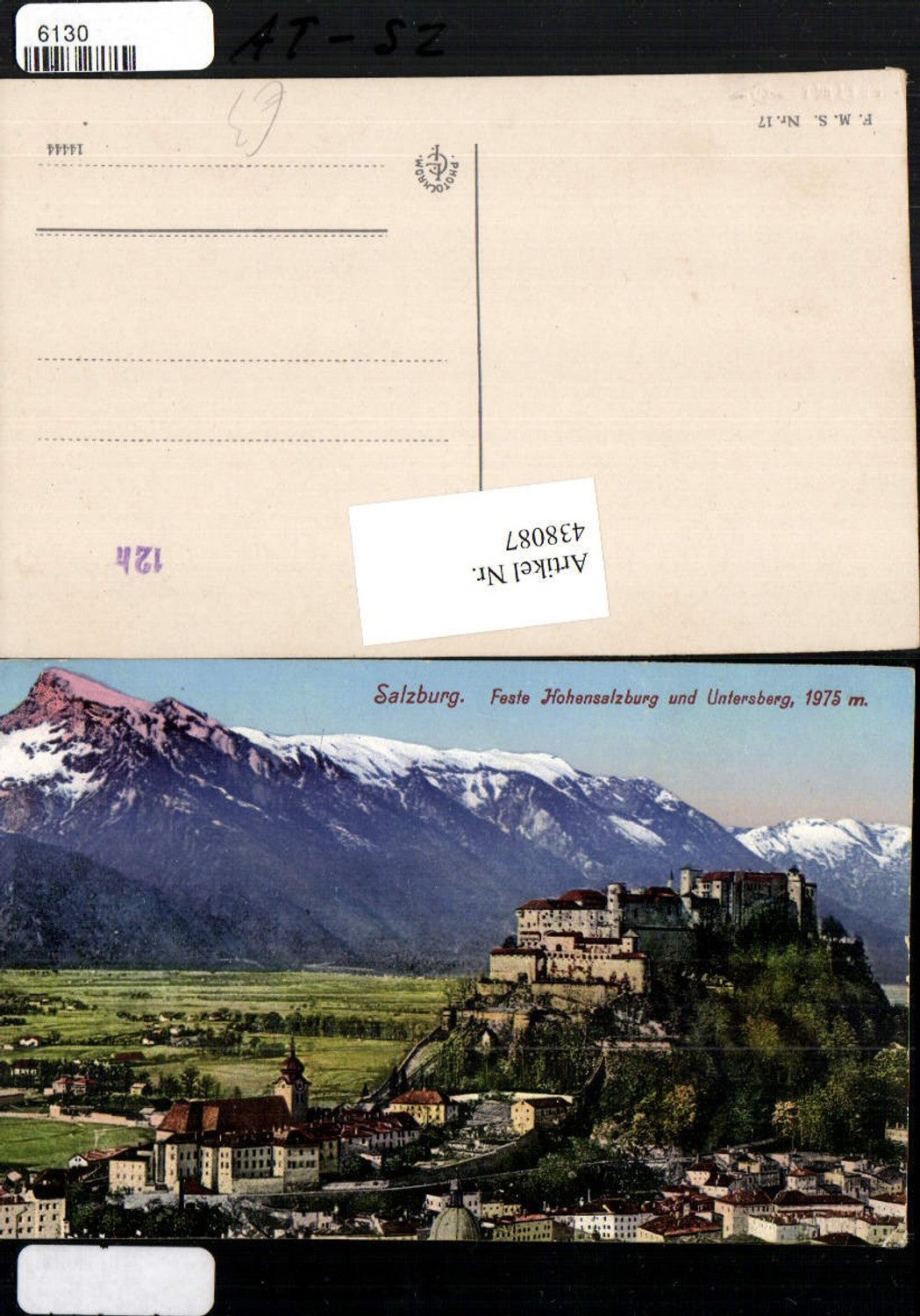 438087,Salzburg Teilansicht m. Festung Hohensalzburg geg. Untersberg Bergkulisse