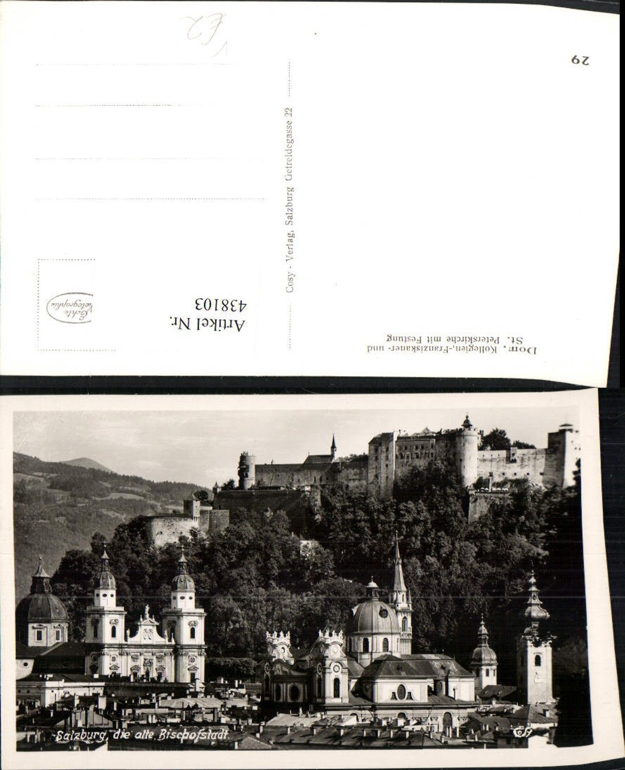 438103,Salzburg Teilansicht Kirchen m. Festung pub Cosy